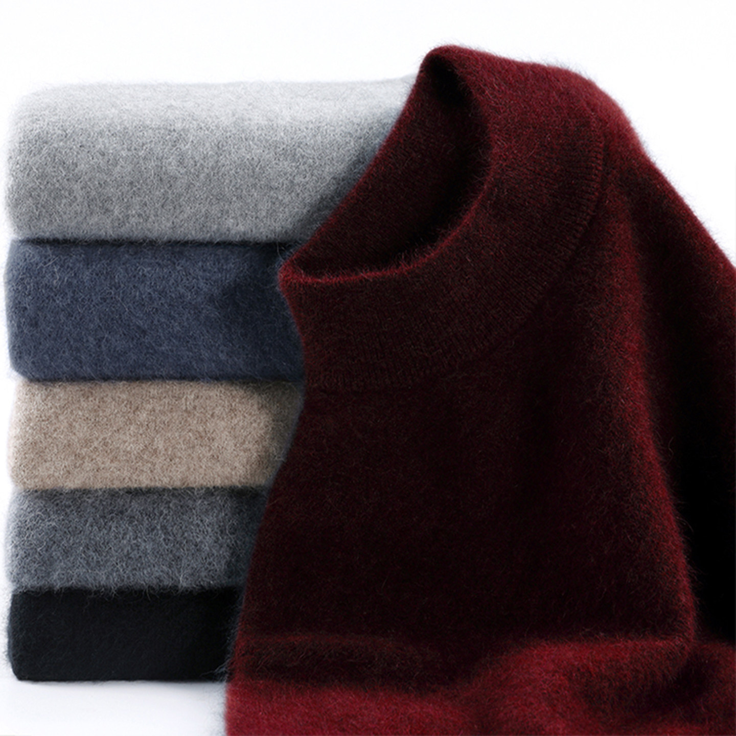 100%羊毛衫男款奥莱保罗毛衣2025新款冬季半高领针织衫中青年男潮