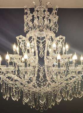 欧式客厅餐厅别墅水晶吊灯奢华大气复式楼酒店餐吧蜡烛灯具