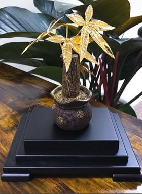 纯金箔发财摇钱树摆件招财树家居工艺品玄关公司开业乔迁高档礼品