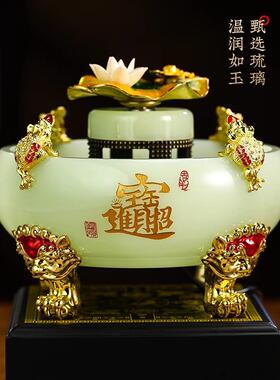 新中式招财聚宝盆流水摆件财源滚滚客厅办公室公司乔迁开业礼品