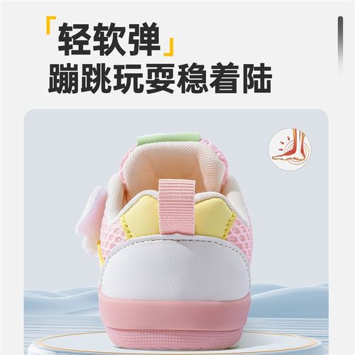 基洛浦女宝宝一阶段软底网面学步鞋夏季婴幼儿镂空透气运动鞋男童 - 图2