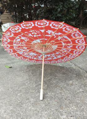 陕北剪纸秧歌花伞扭秧歌花边舞蹈手花舞台道具跳舞健身工艺绸布伞