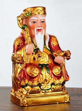 陶瓷土公土婆土公庙户外土地公公公婆神雕像土地公雕像装饰