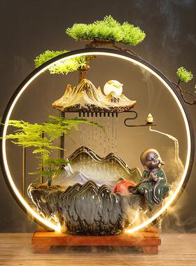 中式流水摆件循环水家用喷泉加湿器客厅办公室乔迁新居开业礼装饰