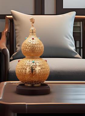 五福临门开 口花丝铜葫芦摆件招财客厅玄关高级感搬家新房乔迁礼