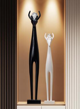 入口入口大厅，高财运和吉祥鹿饰品，高端客厅电视柜，壁龛，繁荣