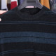 Removal of the bidding and cabinet! A simple and fashionable striped round neck and velvet round neck pullover knitted sweater for men in spring and autumn