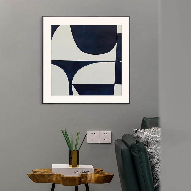 正方形装饰画蓝色极简艺术几何色块现代简约个性挂画沙发背景客厅,淘宝优惠券,粉丝福利购,淘宝优惠卷
