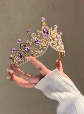 为你加冕~水晶公主皇冠头饰女十八岁生日王冠lolita拍照发箍发饰