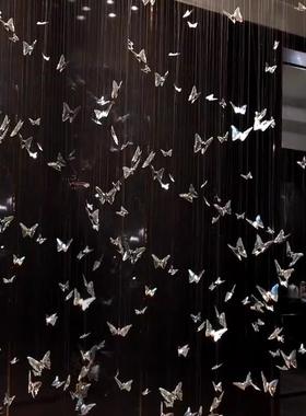 蝴蝶水晶吊灯别墅客厅灯现代简约复式楼餐厅楼梯酒店大厅高档吊灯