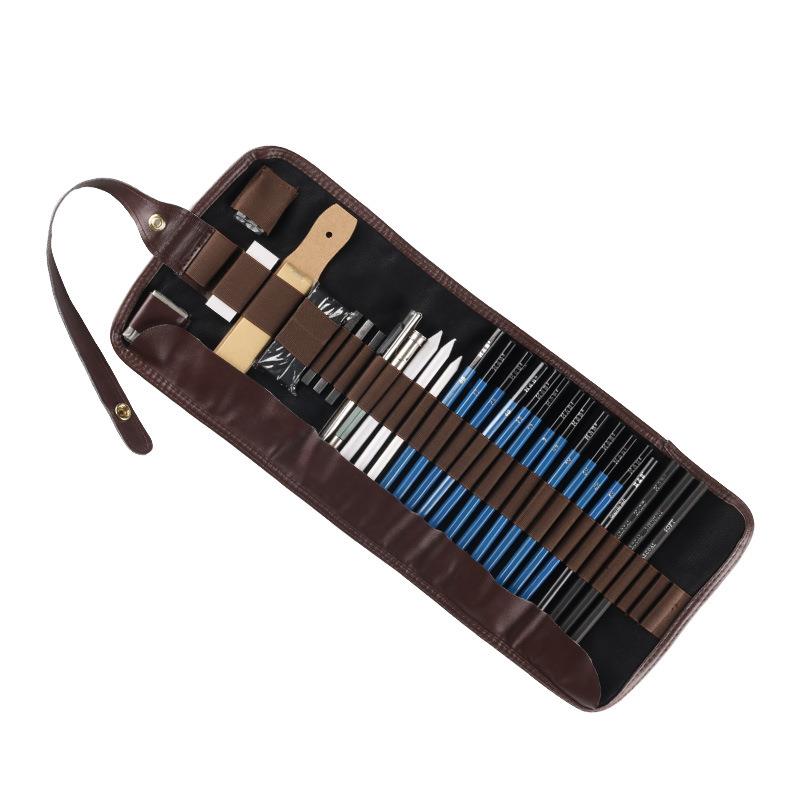 H&B32件套素描铅笔卷笔袋套装绘图绘画美术用品亚马逊爆款 - 图3