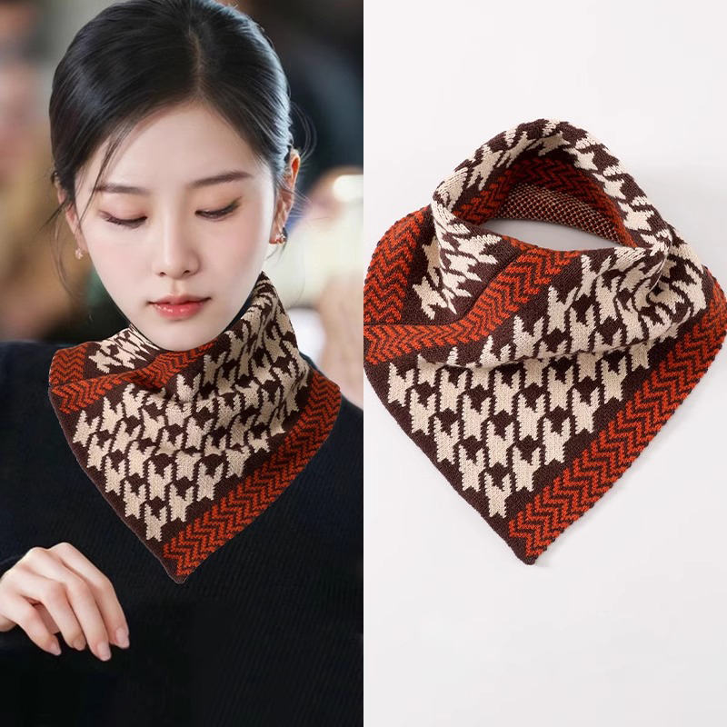 三角围巾围脖女新款时尚绒布秋冬季护颈韩版防寒保暖气质百搭脖套