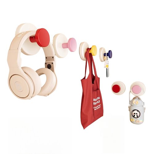 多巴胺吸盘挂钩免打孔强力承重玄关墙壁门后钥匙书包帽子收纳粘钩 - 图3