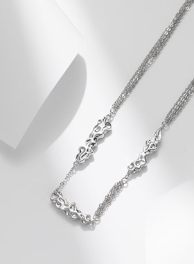 assaid海浪肌理吊坠多层项链