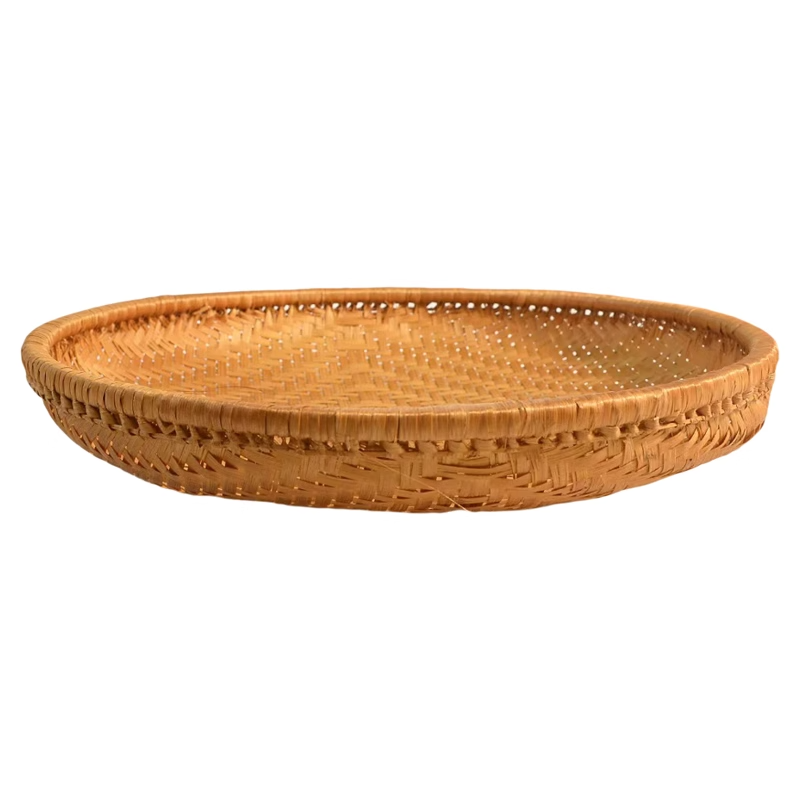 手工竹编制品烟熏圆形簸箕防虫馒头餐厅小吃水果盘干果零食竹篮子,淘宝优惠券,粉丝福利购,淘宝优惠卷