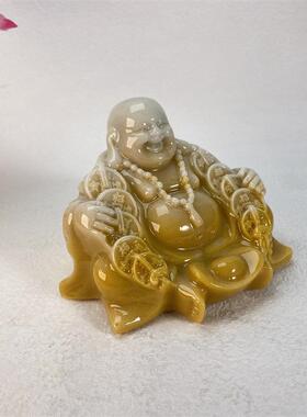 夜光石永久发光佛像招财进宝弥勒佛车载摆件客厅家居装饰饰品摆件