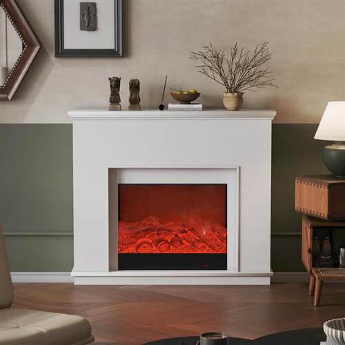 法式带灯艺术简约网红炭火壁炉玄关柜ins风墙边装饰柜客厅层次 - 图0