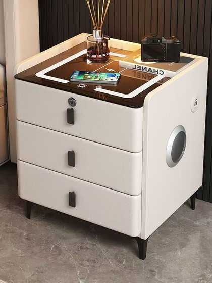 2024 new smart bedside table wireless charging modern simple internet celebrity bedroom small multi-function home side cabinet