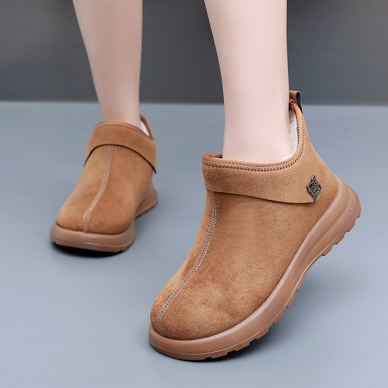 绵羊毛雪地靴女款2025新款冬季勃肯短靴加绒加厚棉靴一脚蹬妈妈鞋,淘宝优惠券,粉丝福利购,淘宝优惠卷