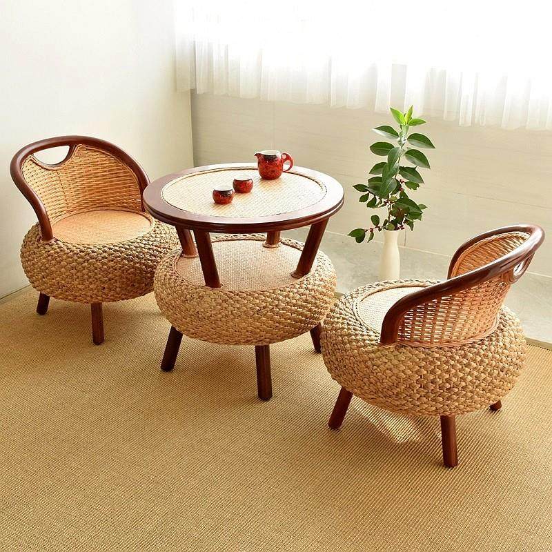 天然真藤条藤编家用喝茶凳子休闲卧室阳台藤椅茶桌椅组合小椅子,淘宝优惠券,粉丝福利购,淘宝优惠卷
