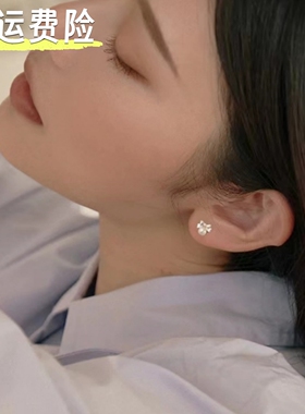 【防过敏】S999纯银蝴蝶结耳钉女