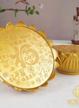 金色莲花底座纯铜观音底座加高菩萨佛像底座座台铜摆饰底座垫高