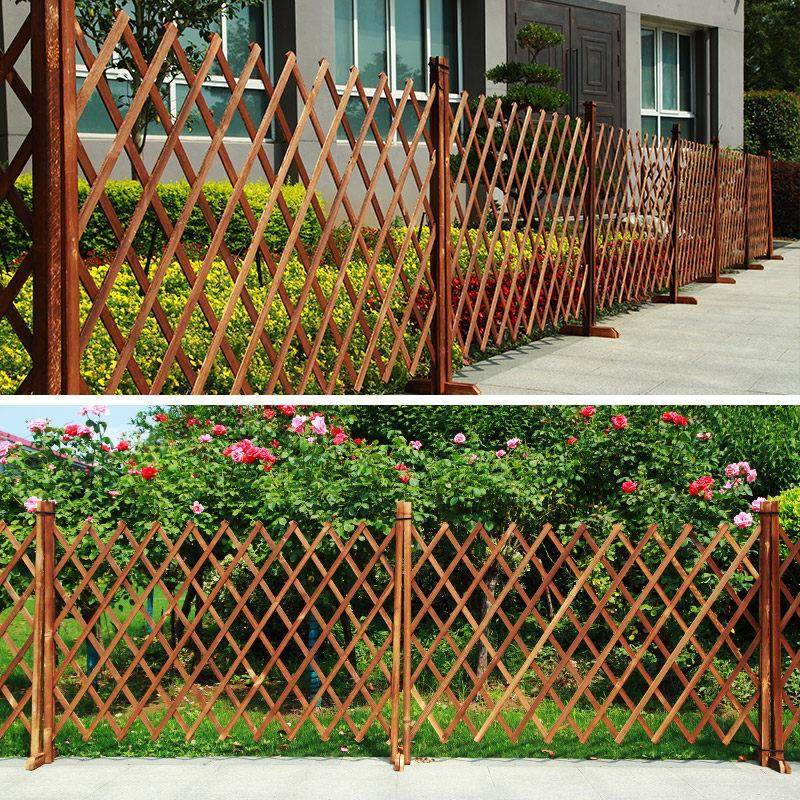 防腐木栅栏伸缩篱笆栅栏网格户外阳台地面花园庭院碳化分区的木栅,淘宝优惠券,粉丝福利购,淘宝优惠卷