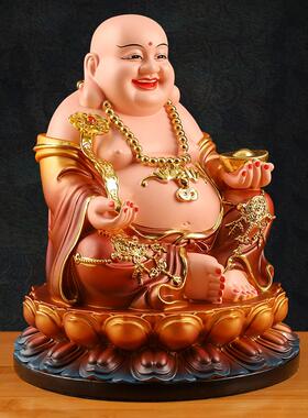 弥勒佛像摆件大肚笑佛店铺招财布袋和尚家用客厅供奉树脂工艺品
