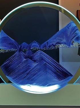 3D立体灯光流沙画沙漏摆件高级客厅创意电视柜沙画桌面玄关装饰品
