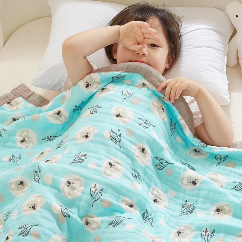 六层婴儿纱布浴巾泡泡纱毯A类加厚儿童盖毯夏季午睡空调毯毛巾被 - 图1