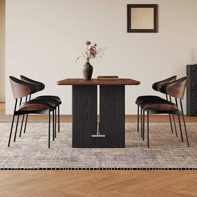 热销法式复古实木餐桌长方形客厅小户型家用包豪斯中古风实木大板 - 图2