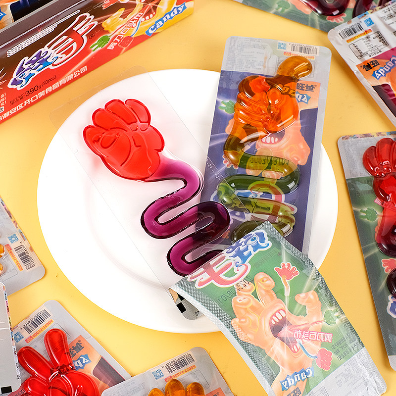 开口笑怪手糖水果软糖剪刀石头布凝胶橡皮糖果味浓郁好吃好玩零食,淘宝优惠券,粉丝福利购,淘宝优惠卷