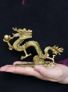 龙铜摆铜件家饰品龙办公室装饰品纯生居肖龙90778工艺品铜龙摆件
