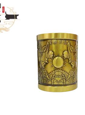 室铜制工艺品大展宏图筒铜展摆件大宏图自强不息铜笔书房办公摆件