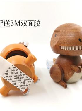 台湾jeancard恐龙实木质车载摇头弹簧摆件饰品生日礼物森活趣创意