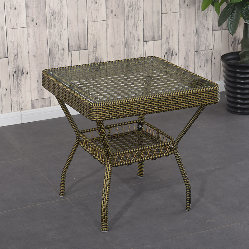 简约阳台方桌茶几小桌子户外储物藤圆桌钢化玻璃小边几手工藤编椅,淘宝优惠券,粉丝福利购,淘宝优惠卷