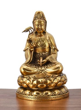 纯铜地藏王菩萨观世音佛像释迦牟尼佛家用娑婆三圣像家居供奉摆件