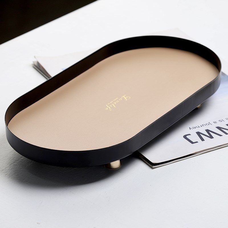 北欧风铁艺轻奢西餐盘甜品盘首饰收纳盘置物盘椭圆香薰托盘摆件,淘宝优惠券,粉丝福利购,淘宝优惠卷