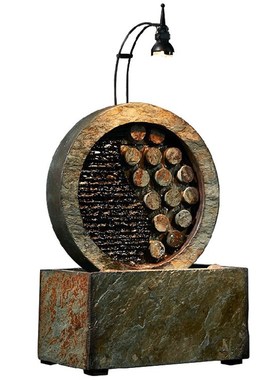 智能招财进宝希望喷泉循环水摆件桌面水景居家办公中式流水摆件