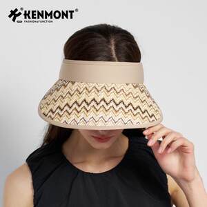 卡蒙空顶帽女款防晒帽防紫外线夏季可卷折休闲遮阳帽透气轻便草帽