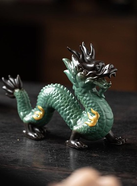 陶瓷龙摆件客厅装饰品摆件工艺品