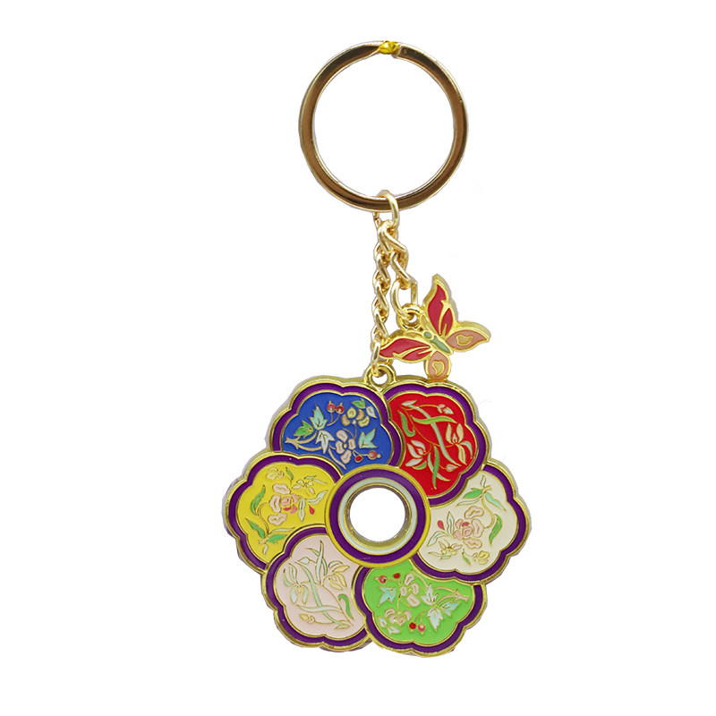 山东博物馆文创 花蝶纹围嘴钥匙扣圈挂件济南旅游伴手礼纪念品
