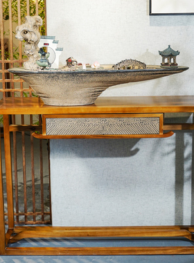 汉韵堂实木置物架客厅茶室展示架摆件室内多功能流水装饰储物底座