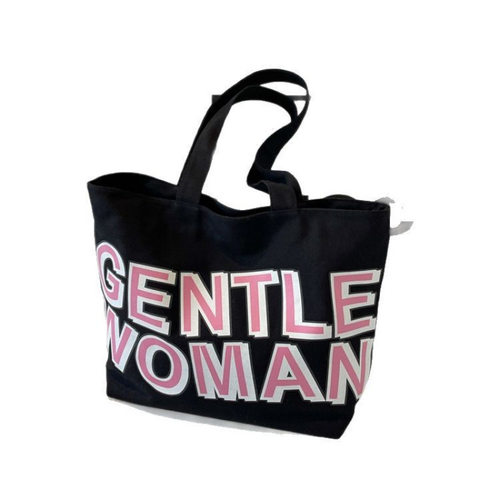 小花朵帆布包女单肩新款度假大容量字母上班通勤手提购物袋托特包 - 图3