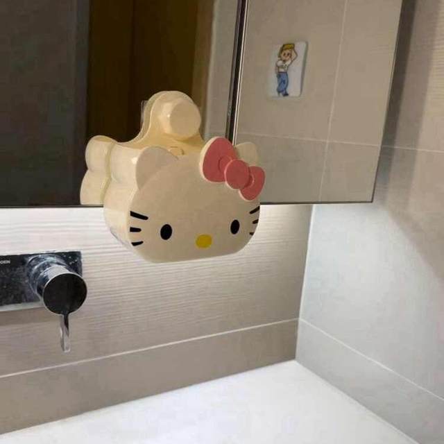 Cat bathroom toothpaste toothbrush wall hanging rack without punching bathroom drainage cartoon storage box