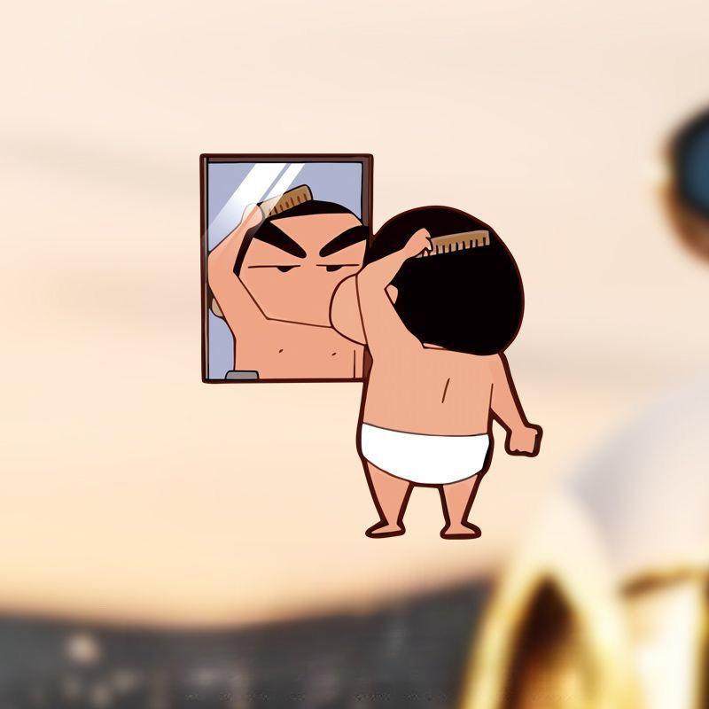 蜡笔小新卧室镜子装饰贴纸卫生间镜面可爱贴画浴室玻璃门防水贴膜,淘宝优惠券,粉丝福利购,淘宝优惠卷