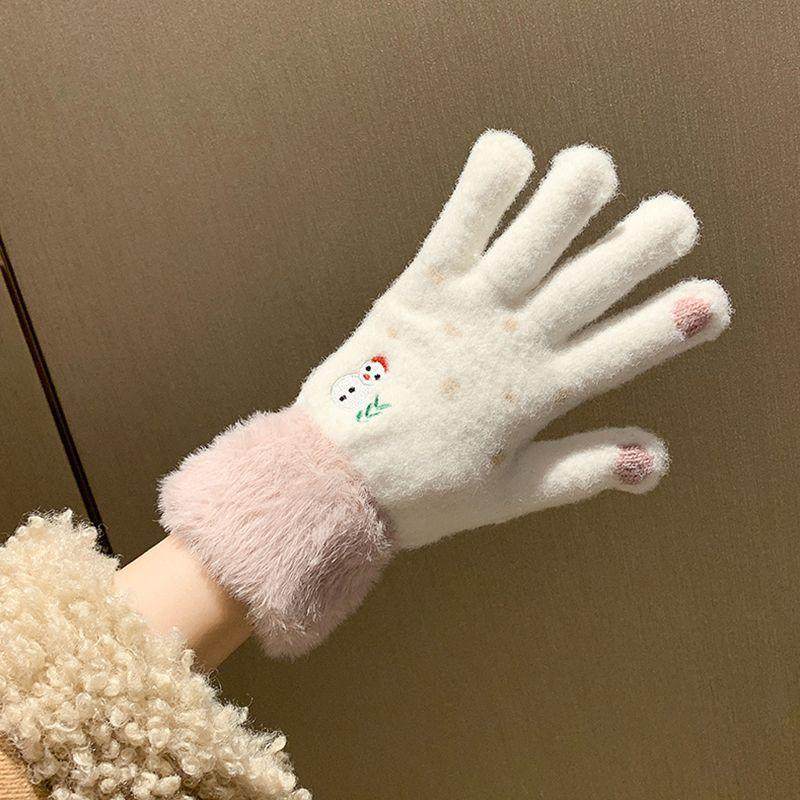 手套冬季女可爱骑行保暖加绒加厚防寒学生毛线秋冬天可触屏手套,淘宝优惠券,粉丝福利购,淘宝优惠卷