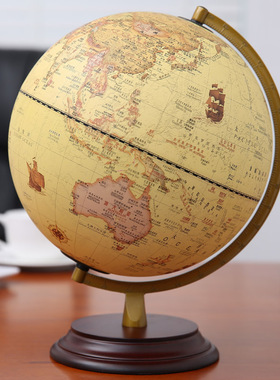 热销志诚 25cm美式复古地球仪台灯 32cm大号书房办公桌面摆件装饰