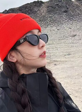 复古猫眼偏光太阳镜女高级感气质 防紫外线UV400开车遮阳黑框墨镜