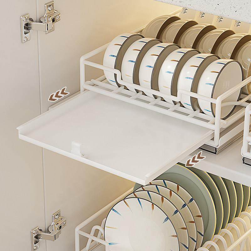 厨房碗碟收纳架橱柜内置拉篮抽屉式抽拉碗架放碗盘沥水滑轨置物架,淘宝优惠券,粉丝福利购,淘宝优惠卷